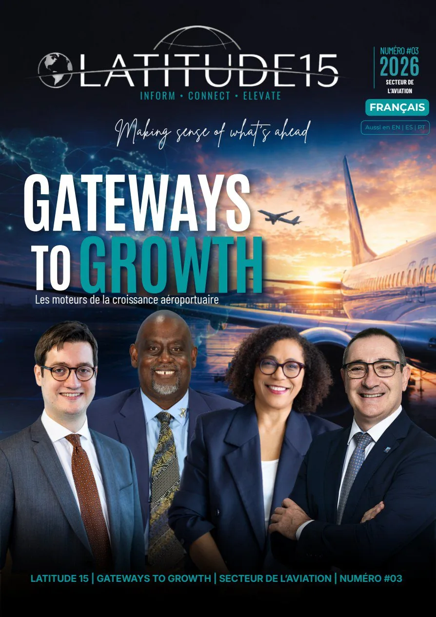 Couverture LATITUDE 15 aviation : Gateways to Growth, édition française 2026.