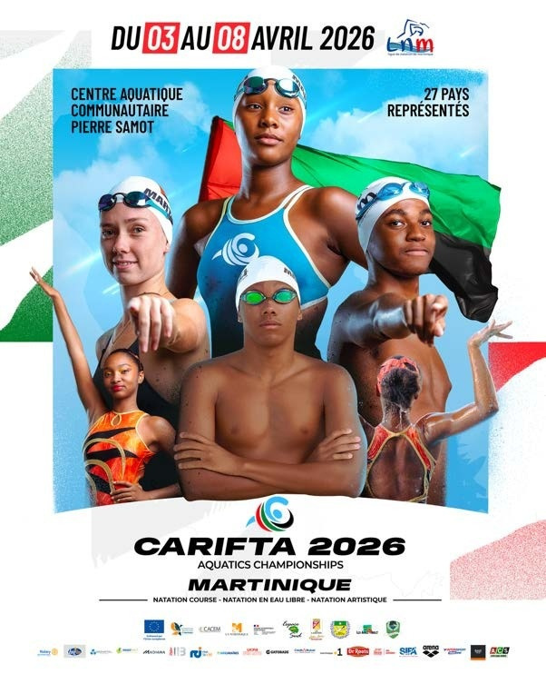 Affiche officielle CARIFTA Aquatics 2026, Martinique.